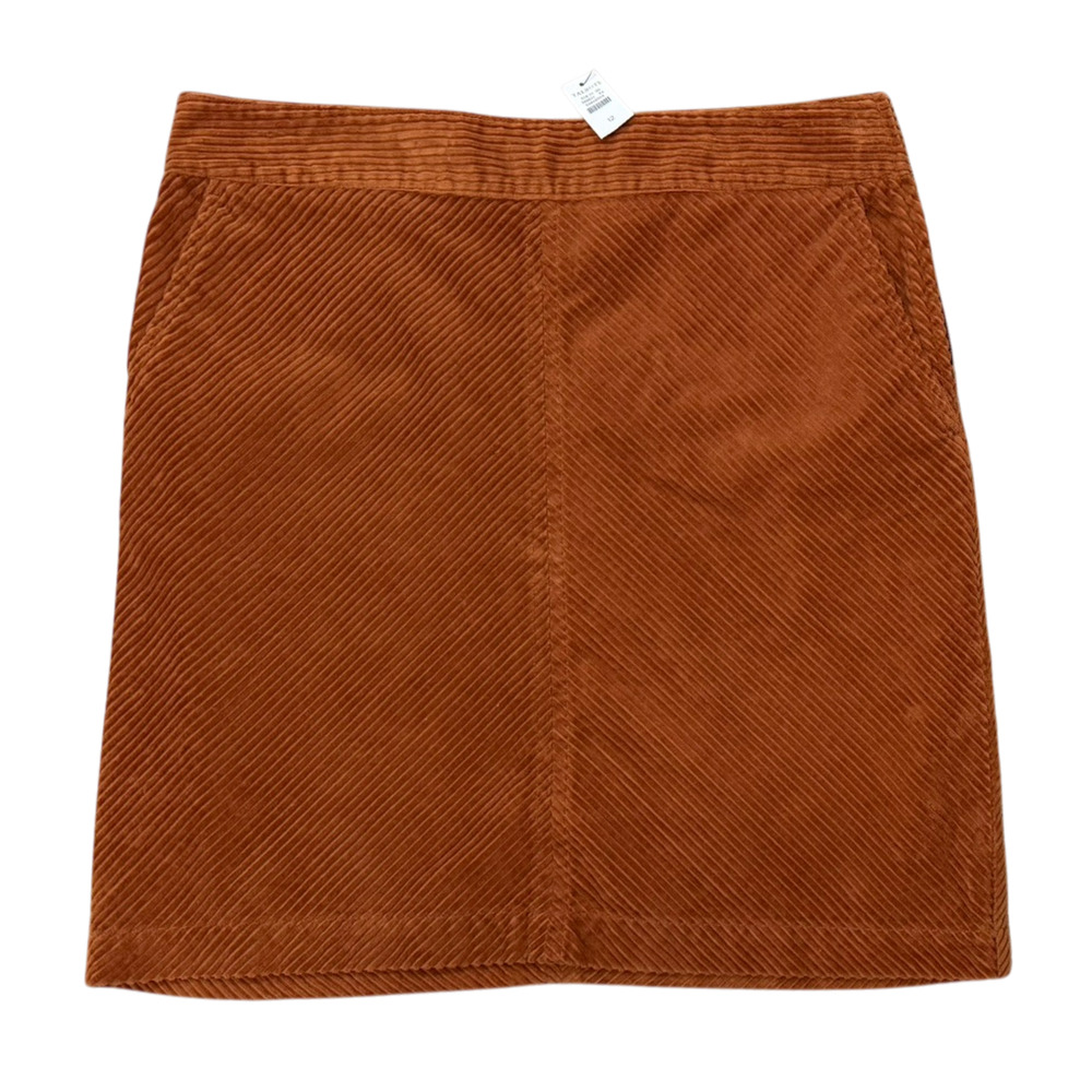 NEW Talbots Wide Wale Corduroy Skirt Size 12 Pumpkin Burnt Orange Rust Fall NWT